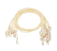 QUARKZMAN 20 Stück Gewachste Halskette, 45cm x 1.5mm Geflochtene Schnur Großhandel Lederband Kette Halskettenschnur mit Verschluss für Armbänder Halsketten DIY Schmuckband, Beige