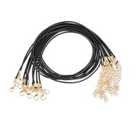 QUARKZMAN 20 Stück Gewachste Halskette, 45cm x 1.5mm Geflochtene Schnur Großhandel Lederband Kette Halskettenschnur mit Verschluss für Armbänder Halsketten DIY Schmuckband, Schwarz