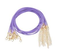 QUARKZMAN 20 Stück Gewachste Halskette, 45cm x 1.5mm Geflochtene Schnur Großhandel Lederband Kette Halskettenschnur mit Verschluss für Armbänder Halsketten DIY Schmuckband, Lila