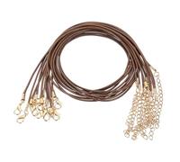 QUARKZMAN 20 Stück Gewachste Halskette, 45cm x 1.5mm Geflochtene Schnur Großhandel Lederband Kette Halskettenschnur mit Verschluss für Armbänder Halsketten DIY Schmuckband, Dunkelbraun