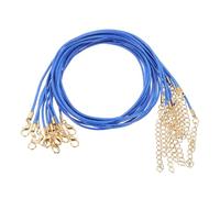 QUARKZMAN 20 Stück Gewachste Halskette, 45cm x 1.5mm Geflochtene Schnur Großhandel Lederband Kette Halskettenschnur mit Verschluss für Armbänder Halsketten DIY Schmuckband, Blau