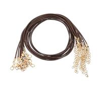 QUARKZMAN 20 Stück Gewachste Halskette, 45cm x 2mm Geflochtene Schnur Großhandel Lederband Kette Halskettenschnur mit Verschluss für Armbänder Halsketten DIY Schmuckband, Braun