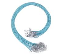 QUARKZMAN 20 Stück Gewachste Halskette Schnur Großhandel Seeblau 1,5 mm Durchmesser 18" Halskette Schnur mit Kettenverschluss für Anhänger Armbänder Schmuckherstellung Zubehör