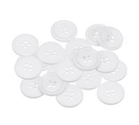 QUARKZMAN 20 Stück Knöpfe 20mm Bastelknöpfe Weiß Nähknöpfe Harz Rund Flach 4-Loch Kunststoffknöpfe für Nähen DIY Handwerk Scrapbooking Dekorieren Kleidung Mänteln Blusen Hemden