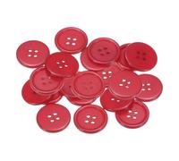 QUARKZMAN 20 Stück Knöpfe 23mm Bastelknöpfe Rot Nähknöpfe Harz Rund Flach 4-Loch Kunststoffknöpfe für Nähen DIY Handwerk Scrapbooking Dekorieren Kleidung Mänteln Blusen Hemden