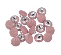 QUARKZMAN 20 Stück Knöpfe mit Stoffüberzug 10mm Runder Metallschaft Ösen Stoffknöpfe mit Stoff bezogen Nähknöpfe Vintage Ösenknöpfe für Anzüge Kleider Blusen Bastel DIY, Dunkelrosa