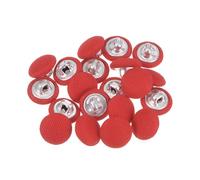 QUARKZMAN 20 Stück Knöpfe mit Stoffüberzug 11,5mm Runder Metallschaft Ösen Stoffknöpfe mit Stoff bezogen Nähknöpfe Vintage Ösenknöpfe für Anzüge Kleider Blusen Bastel DIY, Rot