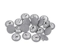 QUARKZMAN 20 Stück Knöpfe mit Stoffüberzug 12,5mm Runder Metallschaft Ösen Stoffknöpfe mit Stoff bezogen Nähknöpfe Vintage Ösenknöpfe für Anzüge Kleider Blusen Bastel DIY, Grau