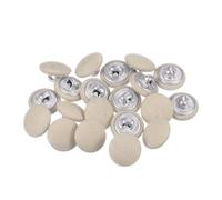 QUARKZMAN 20 Stück Knöpfe mit Stoffüberzug 12,5mm Runder Metallschaft Ösen Stoffknöpfe mit Stoff bezogen Nähknöpfe Vintage Ösenknöpfe für Anzüge Kleider Blusen Bastel DIY, Beige