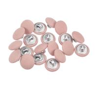 QUARKZMAN 20 Stück Knöpfe mit Stoffüberzug 12,5mm Runder Metallschaft Ösen Stoffknöpfe mit Stoff bezogen Nähknöpfe Vintage Ösenknöpfe für Anzüge Kleider Blusen Bastel DIY, Rosa