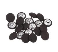 QUARKZMAN 20 Stück Knöpfe mit Stoffüberzug 15mm Runder Metallschaft Ösen Stoffknöpfe mit Stoff bezogen Nähknöpfe Vintage Ösenknöpfe für Anzüge Kleider Blusen Bastel DIY, Braun