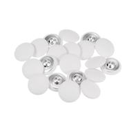 QUARKZMAN 20 Stück Knöpfe mit Stoffüberzug 21mm Runder Metallschaft Ösen Stoffknöpfe mit Stoff bezogen Nähknöpfe Vintage Ösenknöpfe für Anzüge Kleider Blusen Bastel DIY, Weiß