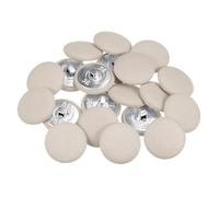 QUARKZMAN 20 Stück Knöpfe mit Stoffüberzug 23mm Runder Metallschaft Ösen Stoffknöpfe mit Stoff bezogen Nähknöpfe Vintage Ösenknöpfe für Anzüge Kleider Blusen Bastel DIY, Beige
