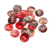 QUARKZMAN 20 Stück Natürliche Muschelknöpfe, 15mm 2 Loch Perlmutt Blazer Knöpfe Nähhandwerk Muschelscheiben Für Hemden Nähen DIY Handwerk Dekoration, Rot