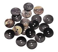 QUARKZMAN 20 Stück Natürliche Muschelknöpfe, 18mm 2 Loch Perlmutt Blazer Knöpfe Nähhandwerk Muschelscheiben Für Hemden Nähen DIY Handwerk Dekoration, Schwarz