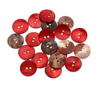 QUARKZMAN 20 Stück Natürliche Muschelknöpfe, 18mm 2 Loch Perlmutt Blazer Knöpfe Nähhandwerk Muschelscheiben Für Hemden Nähen DIY Handwerk Dekoration, Rot