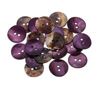 QUARKZMAN 20 Stück Natürliche Muschelknöpfe, 18mm 2 Loch Perlmutt Blazer Knöpfe Nähhandwerk Muschelscheiben Für Hemden Nähen DIY Handwerk Dekoration, Lila