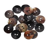QUARKZMAN 20 Stück Natürliche Muschelknöpfe, 20mm 2 Loch Perlmutt Blazer Knöpfe Nähhandwerk Muschelscheiben Für Hemden Nähen DIY Handwerk Dekoration, Schwarz