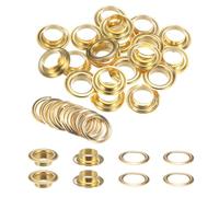 QUARKZMAN 20 Stück Ösen 12mm Kupfer Ösen Metallösen Rostfrei Einschlagösen Grommet Befestigungsösen für Planen Banner Leder Stoff Schuhe Handtaschen Vorhänge Bastel, Gold