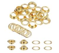 QUARKZMAN 20 Stück Ösen 14mm Kupfer Ösen Metallösen Rostfrei Einschlagösen Grommet Befestigungsösen für Planen Banner Leder Stoff Schuhe Handtaschen Vorhänge Bastel, Gold