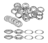 QUARKZMAN 20 Stück Ösen 20mm Metallösen Grommet Ösen Tülle Einschlagösen Befestigungsösen Scheiben für Planen Abdeckung Banner Leder Stoff Schuhe Handtaschen Vorhänge Bastel, Silber