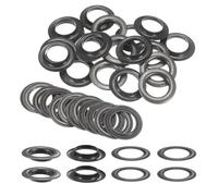 QUARKZMAN 20 Stück Ösen 30mm Metallösen Grommet Ösen Tülle Einschlagösen Befestigungsösen Scheiben für Planen Abdeckung Banner Leder Stoff Schuhe Handtaschen Vorhänge Bastel, Hellschwarz