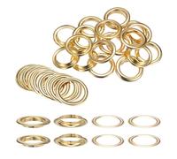 QUARKZMAN 20 Stück Ösen 40mm Metallösen Grommet Ösen Tülle Einschlagösen Befestigungsösen Scheiben für Planen Abdeckung Banner Leder Stoff Schuhe Handtaschen Vorhänge Bastel, Gold