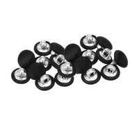 QUARKZMAN 20 Stück Schwarz Knöpfe mit Stoffüberzug 10mm Satinstoff Bezogen Nähknöpfe Runde Bastelknöpfe Metallschaft Ösenknöpfe Vintage für Mantel Kleidung Jacke Blazer Anzüge DIY