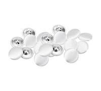 QUARKZMAN 20 Stück Weiß Knöpfe mit Stoffüberzug 20mm Satinstoff Bezogen Nähknöpfe Runde Bastelknöpfe Metallschaft Ösenknöpfe Vintage für Mantel Kleidung Jacke Blazer Anzüge DIY