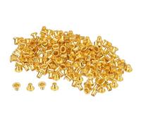 QUARKZMAN 200 Stück Ösen Set, 2mm Loch Tüllen Metallösen winzige Öse für Schuhe Kleidung Gürtel Tasche DIY-Projekt Planen (Goldton)