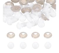 QUARKZMAN 20er Pack 6mm/0.24in Sicherheitsaugen Großpackung Für Häkelarbeiten Plastik Häkelpuppenaugen Mit Unterlegscheiben Für Plüschbär DIY Stofftier Plüschtier Basteln Halloween Weiß