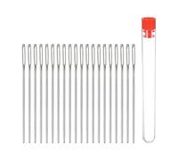 QUARKZMAN 20Stk Groß Auge Stumpfe Nähnadeln 1.25mm Durchmesser Stopf Nadeln Edelstahl Gobelin-Nadeln Garn-Stricknadeln mit Aufbewahrungsrohr für Häkeln Leder Arbeiten 2Zoll