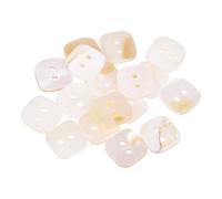 QUARKZMAN 20Stk Natürliche Muschelknöpfe 2 Loch 11mm Quadratische Perlmuttknöpfe Für Hemden Mäntel Anzüge Jacken Jeans Röcke DIY Nähen Handwerk Weiß