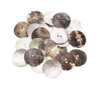 QUARKZMAN 22 Stück Natürliche Muschelknöpfe, 2 Loch 27mm Perlmutt Knöpfe Für Shirt Kleider Mäntel Anzüge Jacken Jeans Röcke Nähen Basteln DIY Deko, Grundfarbe