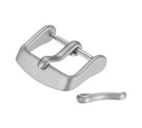 QUARKZMAN 24mm Armband Ersatzschließe Edelstahl Armbandverschluss Matt PVD Beschichtete Schließe Mit 2 Stück Zungen Silber