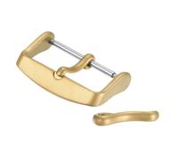 QUARKZMAN 24mm Ersatzschnalle für Uhrenarmband, Armband Ersatzschließe Edelstahl Armbandverschluss für Uhrenarmbänder, Matt PVD Schließe mit 2 Stück Zungen (Gold)