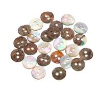 QUARKZMAN 25 Stück Natürliche Muschelknöpfe, 2 Loch 11,5mm Nähknöpfe Nähhandwerk Knöpfe für Hemd Nähen DIY Handwerk Dekoration, Beige/Braun