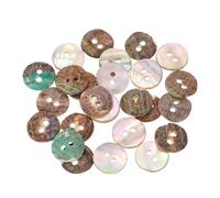 QUARKZMAN 25 Stück Natürliche Muschelknöpfe, 2 Loch 12,5mm Nähknöpfe Nähhandwerk Knöpfe für Hemd Nähen DIY Handwerk Dekoration, Beige/Braun