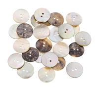 QUARKZMAN 25 Stück Natürliche Muschelknöpfe, 2-Loch Perlmuttknöpfe 23mm Nähknöpfe Nähhandwerk Knöpfe für Hemd Nähen DIY Handwerk Dekoration, Braun