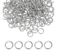 QUARKZMAN 250 Stück Biegeringe, 7 x 1mm Offene Kettenglieder Sprungringe Metallring jump rings für Schmuckherstellung Armband Halskette Anhänger schlüsselringe klein DIY, Silber