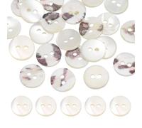 QUARKZMAN 26Stk Runde Natürliche Muschelknöpfe 11.5mm 2 Löcher Perlmutt Basteln Muschelknöpfe Für Kleidung Hemden Kleider Nähen DIY Basteln Perlmutt Weiß