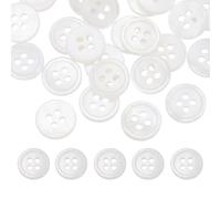 QUARKZMAN 26Stk Runde Natürliche Muschelknöpfe 11.5mm 4 Löcher Perlmutt Basteln Muschelknöpfe Für Kleider Hemden Nähen DIY Basteln Weiß
