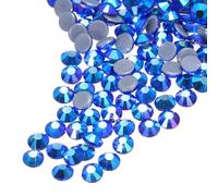 QUARKZMAN 2880 Stk Hotfix Strasssteine Flatback Kristallglas Edelsteine Kunst Strasssteine für Basteln Kleidung DIY Dekoration (SS8 2,5 mm, Dunkelblau)