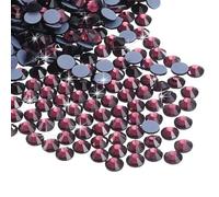 QUARKZMAN 2880 Stk Hotfix Strasssteine Flatback Kristallglas Edelsteine Kunst Strasssteine für Basteln Kleidung DIY Dekoration (SS6 2mm, Dunkellila)