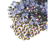 QUARKZMAN 2880 Stück Hotfix Strasssteine Flachrückseite Kristallglas Edelsteine für Basteln Kleidung DIY Dekoration (SS10 2,9 mm, Weiß AB)