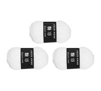 QUARKZMAN 3 Knäuel Baumwollgarn, 60% Baumwolle, 40% Acrylgarn Häkelgarn, Deckengarn zum Häkeln Jedes von 141g/4,97oz (Pro Knäuel 80m/87,5 Yard) / Weiß