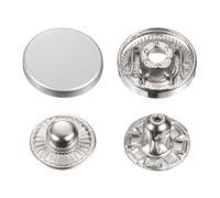 QUARKZMAN 30 Set 15mm Druckknopf, Metall Druckknöpfe Legierung Aufnähen für DIY Handwerk Mäntel Leder Marine Boot Segeltuch Dunkel Kleidung (Silber)