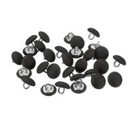 QUARKZMAN 30 Stück 11,5 mm Knöpfe Schwarz mit Stoffüberzug, Vintage Stoffknöpfe Bezogen Nähknöpfe Runde Bastelknöpfe Metallschaft für Mantel Jacke Anzüge Kleider Blusen DIY Projekte