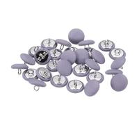 QUARKZMAN 30 Stück 15 mm Knöpfe Lila mit Stoffüberzug, Vintage Stoffknöpfe Bezogen Nähknöpfe Runde Bastelknöpfe Metallschaft für Mantel Jacke Anzüge Kleider Blusen DIY Projekte