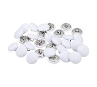 QUARKZMAN 30 Stück 15 mm Knöpfe Weiß mit Stoffüberzug, Vintage Stoffknöpfe Bezogen Nähknöpfe Runde Bastelknöpfe Metallschaft für Mantel Jacke Anzüge Kleider Blusen DIY Projekte